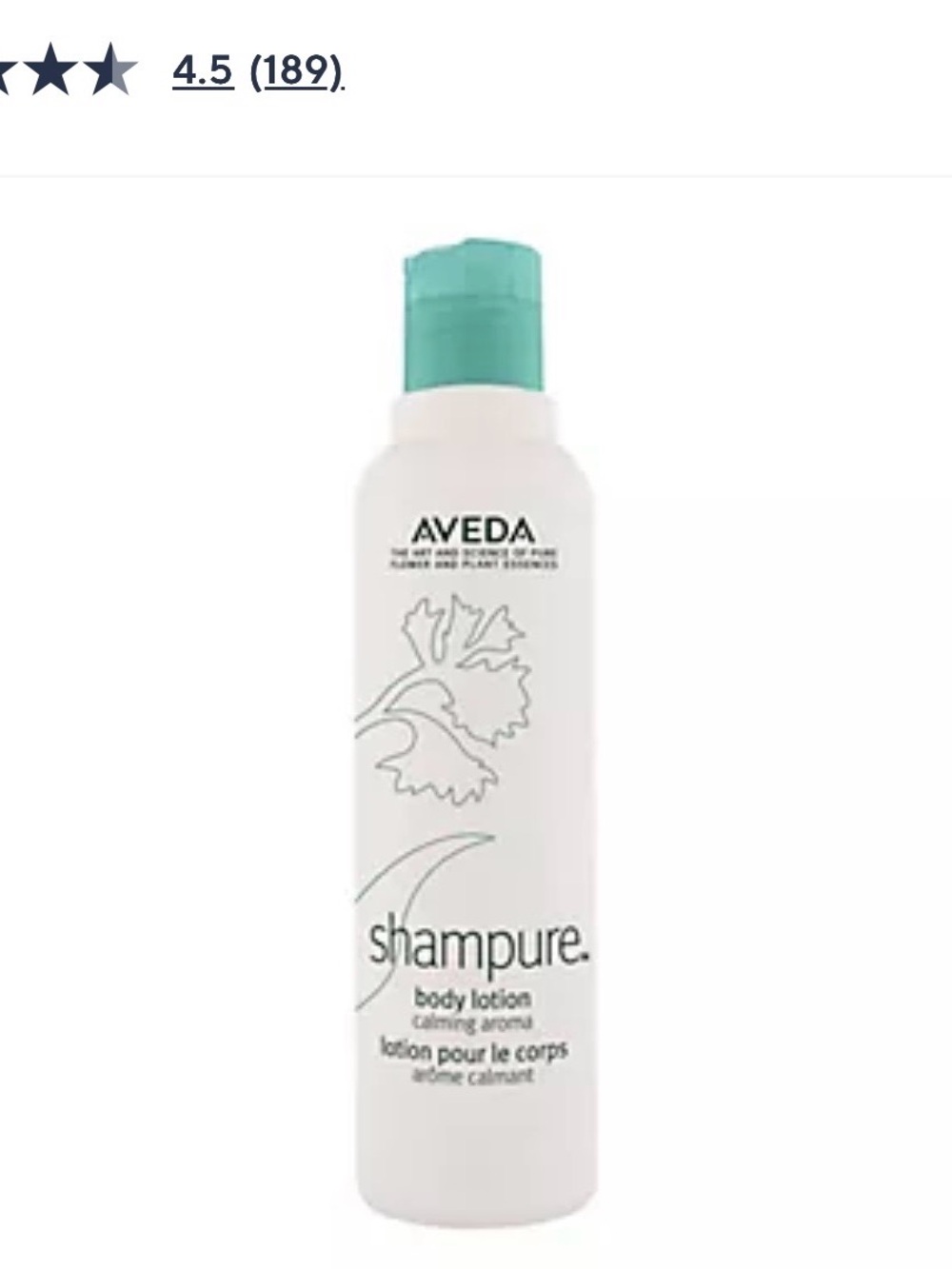 AVEDA White Bottle with Teal Cap Body Lotion